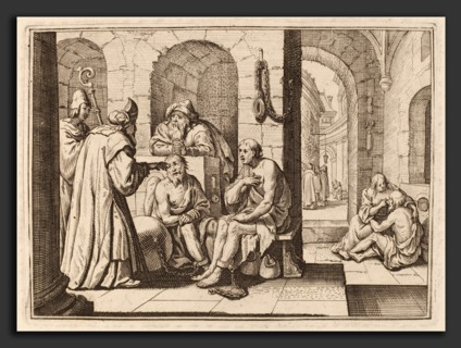 Conrad Meyer, Consolation of the Imprisoned, Swiss, 1618 - 1689, etching with engraving on laid