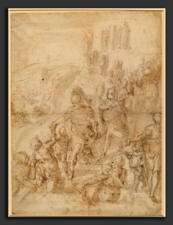 Giulio Benso, Scene from Classical History (Aeneas Descending into the Underworld?), Italian, c.