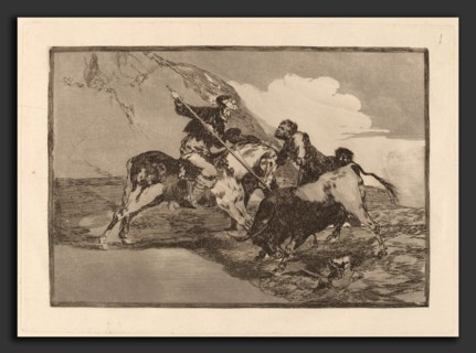 Francisco de Goya, Modo con que los antiguos Espanoles cazaban los toros a caballo en el campo (The
