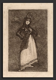 Francisco de Goya, Maja, Spanish, 1746 - 1828, 1824-1828, etching and aquatint with burnishing on