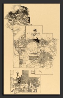 Daniel Vierge, On the Trail of Don Quixote, Spanish, 1851 - 1904, before 1896, wood engraving in