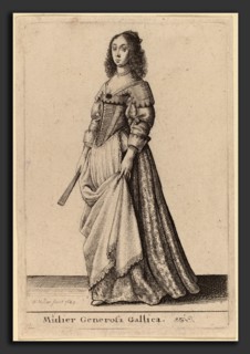 Wenceslaus Hollar (Bohemian, 1607 - 1677), Mulier Generosa Gallica, 1643, etching