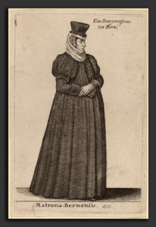 Wenceslaus Hollar (Bohemian, 1607 - 1677), Matrona Bernensis, etching