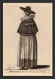 Wenceslaus Hollar (Bohemian, 1607 - 1677), Mercatoris Norimbergensis Vxor, 1643, etching