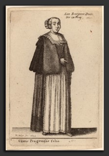 Wenceslaus Hollar (Bohemian, 1607 - 1677), Ciuis Pragensis Filia, 1643, etching