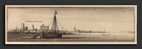 Wenceslaus Hollar (Bohemian, 1607 - 1677), Rudesheim, c. 1632-1636, etching on laid paper