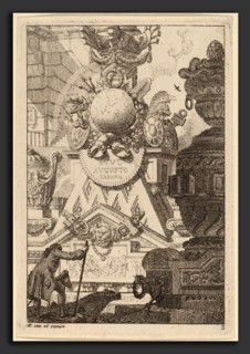 Carl SchÃ¼tz (Austrian, 1745 - 1800), Fantasy of an Antique Trophy to Augustus, 1770-1780, etching