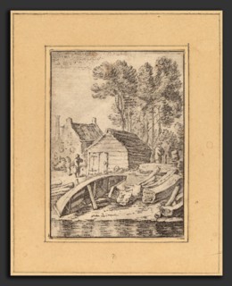 Cornelis Ploos van Amstel after Herman Saftleven (Dutch, 1726 - 1798), Shipyard, 1761, transfer