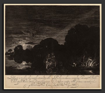 Hendrik Goudt after Adam Elsheimer (Dutch, 1585 - 1648), The Flight into Egypt, 1613-0000,