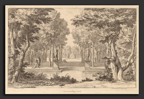 Abraham Genoels II after Adam Frans van der Meulen (Flemish, 1640 - 1723), The Two Statues, etching