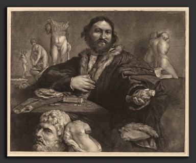 Cornelis Visscher after Lorenzo Lotto (Dutch, 1629 - 1662), Andrea Odoni, c. 1660, engraving on