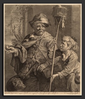 Cornelis Visscher (Dutch, 1629 - 1662), The Seller of Rat Poison, 1655, engraving and etching