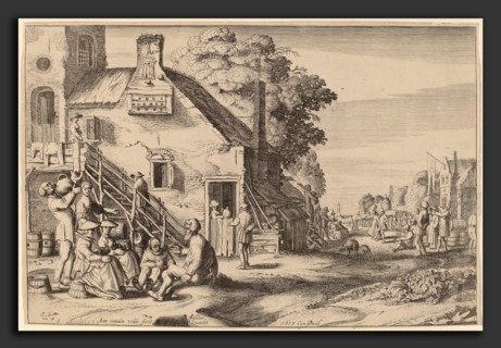 Jan van de Velde II (Dutch, 1593 - 1641), Spring (Village Fair before an Inn), 1617, etching