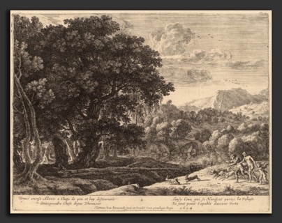 Herman van Swanevelt (Dutch, c. 1600 - 1655), Venus and Adonis Hunting, etching