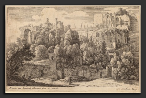 Herman van Swanevelt (Dutch, c. 1600 - 1655), Antique Ruins of an Amphitheatre, etching