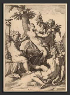 Jacob Matham after Hendrik Goltzius (Dutch, 1571 - 1631), Venus, Bacchus, and Ceres, probably 1588,
