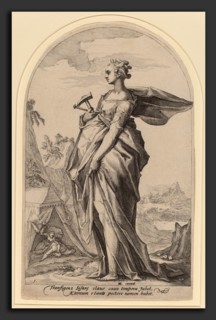 Jacob Matham after Hendrik Goltzius (Dutch, 1571 - 1631), Jael and Sisera, 1588, engraving on laid