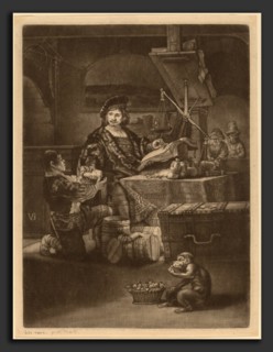 Jan van der Bruggen after Rembrandt van Rijn (Flemish, born 1649), Jan Uytenbogaert, mezzotint