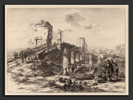Jan Both (Dutch, 1615-1618 - 1652), The Ponte Molle, etching on wove paper, posthumous impression