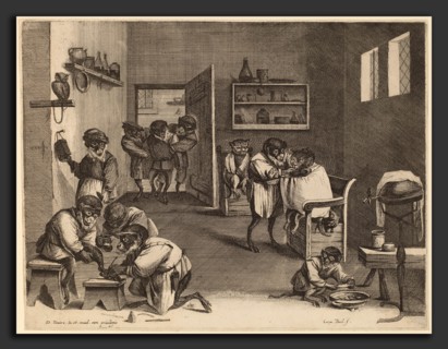 Coryn Boel after David Teniers the Younger (Flemish, 1620 - 1688), Monkey Business in Old Holland,