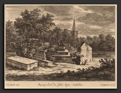 Abraham Blooteling after Jacob van Ruisdael (Dutch, 1640 - 1690), Begraef-plaets der Joden, buyten