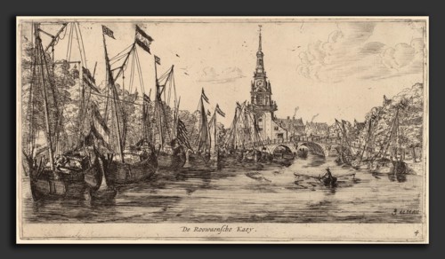 Reinier Zeeman (Dutch, 1624 - 1664), Roowaensche Quay (De Roowaensche Kaey), etching