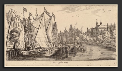 Reinier Zeeman (Dutch, 1624 - 1664), The Ferry to Leiden (Het Leytsche veer), etching