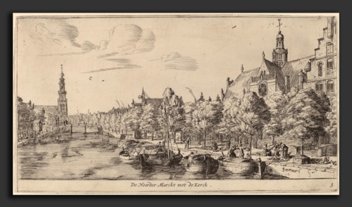 Reinier Zeeman (Dutch, 1624 - 1664), Noordenmarkt with the Noorden Kerk (De Noorder Marckt met de