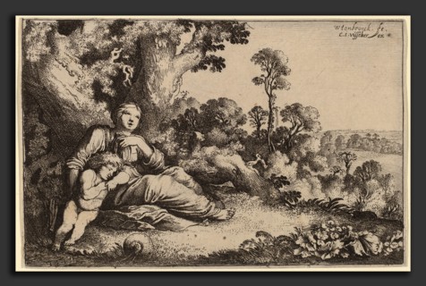 Moyses van Uyttenbroeck (Dutch, c. 1590 - 1648), Hagar in the Desert, etching on laid paper