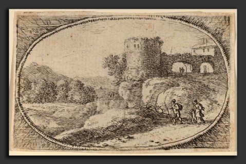 Herman van Swanevelt (Dutch, c. 1600 - 1655), The Large Round Tower, etching