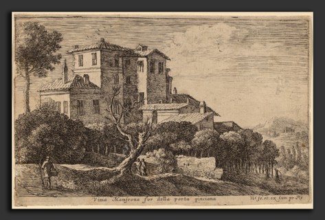 Herman van Swanevelt (Dutch, c. 1600 - 1655), View of the Vineyard of the Villa Mamsrona, etching