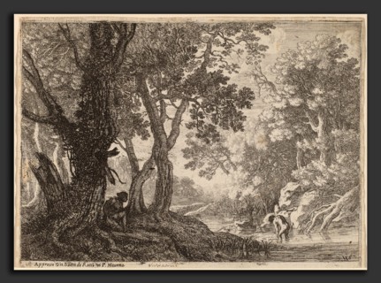 Herman van Swanevelt (Dutch, c. 1600 - 1655), Salmacis and Hermaphroditus, etching