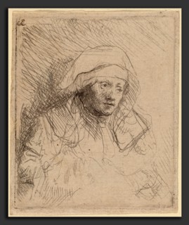 Rembrandt van Rijn (Dutch, 1606 - 1669), Sick Woman with a Large White Headdress (Saskia), c.