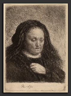 Rembrandt van Rijn (Dutch, 1606 - 1669), The Artist's Mother with Her Hand on Her Chest, 1631,