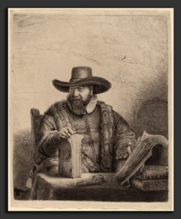 Rembrandt van Rijn (Dutch, 1606 - 1669), Cornelis Claesz Anslo, 1641, etching and drypoint