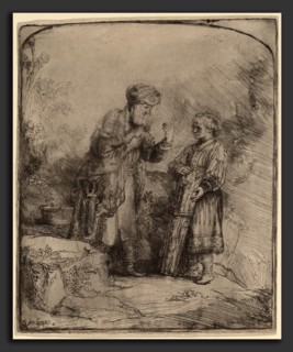 Rembrandt van Rijn (Dutch, 1606 - 1669), Abraham and Isaac, 1645, etching and burin