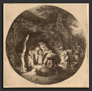 Adriaen van Ostade (Dutch, 1610 - 1685), Pig Slaughterers, probably 1642, etching