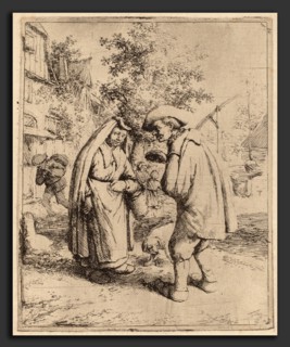 Adriaen van Ostade (Dutch, 1610 - 1685), Man and Woman Talking, probably 1650, etching