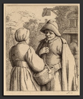 Adriaen van Ostade (Dutch, 1610 - 1685), Man and Woman Conversing, probably 1673, etching