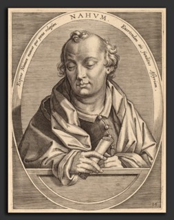 Theodor Galle after Jan van der Straet (Flemish, c. 1571 - 1633), Nahum, published 1613, engraving