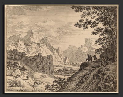 Jan van Aken after Herman Saftleven (Dutch, 1614 - 1661), View of the River Rhine, etching