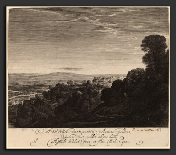 Hendrik Goudt after Adam Elsheimer (Dutch, 1585 - 1648), Landscape at Dawn: Aurora, 1613-0000,