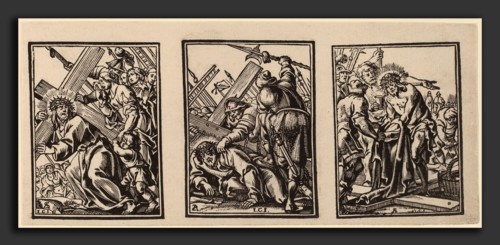Christoffel Jegher after Anthonis Sallaert (Flemish, 1596 - 1652-1653), Three Scenes on the Road to