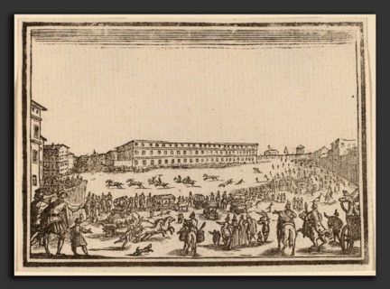 Edouard Eckman after Jacques Callot (Flemish, born c. 1600), Piazza Presso alla Porta al Prato,