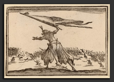 Edouard Eckman after Jacques Callot (Flemish, born c. 1600), Standard Bearer, 1621, woodcut