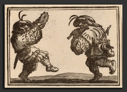 Edouard Eckman after Jacques Callot (Flemish, born c. 1600), Dancers with Flute and Tambourine,
