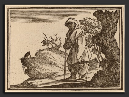 Edouard Eckman after Jacques Callot (Flemish, born c. 1600), Peasant with Sack, 1621, woodcut