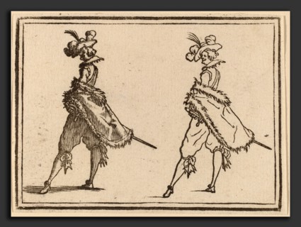Edouard Eckman after Jacques Callot (Flemish, born c. 1600), Gentleman Viewed from the Side, 1621,