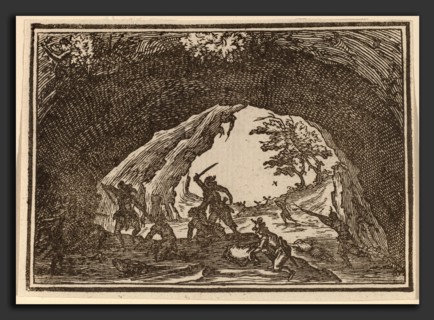 Edouard Eckman after Jacques Callot (Flemish, born c. 1600), Soldiers Attacking Robbers, 1621,