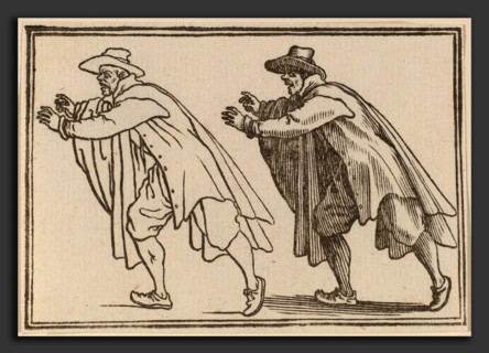 Edouard Eckman after Jacques Callot (Flemish, born c. 1600), Man Moving Abruptly, 1621, woodcut